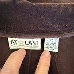 At Last Corduroy Blazer Women 2X Brown Button Front Collared Pockets Flattering Classic Photo 1