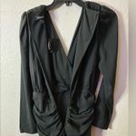 EXPRESS 🆕 Black Long Sleeve Elegant Design Wrap Flower Rouched Dress S🆕 Photo 9