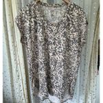 H by Halston H Halston Studio Soft Blush Abstract Animal Scoop Neck Hi Low Pullover Blouse M Photo 1