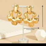 Earrings Punk Flower 18K Gold Plated Photo 3