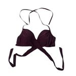 Victoria's Secret Maroon Wrap Padded Underwire Halter Bikini Top Women's 34D Photo 0