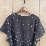 Lane Bryant Womens Shirt Blouse Black Polka Dot Peplum Tie Waist Plus Size 26 Photo 5