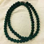 Vintage Genuine Green Malachite Long Strand Beaded Necklace Photo 1