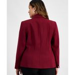 Kasper  Plus Size 16W Burgundy Career Business One-Button Blazer Photo 4
