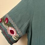 Orange Creek Sage Green Embroidered Short Sleeve Dress Sz Large Photo 4