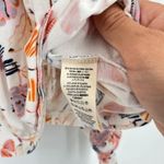 Free People  Lexington Off Shoulder Floral‎ Boho Blouse Small Tie Cuff Ivory Photo 6