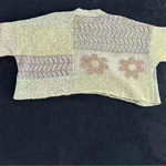 Sincerely Jules Boho Flower Colorful Pattern Boxy Oversized knit like Sweater Pink Size L Photo 5