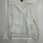 A Byer A. Byer White Tie-Back Blouse M – Send Offer | Chic Lightweight Top Photo 0