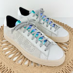 P448 NEW  Jack Lined Sneakers White Metallic Women’s Sz 41 Photo 0