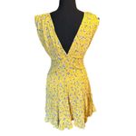 ASOS DESIGN waist button front tiered mini yellow floral print dress Photo 1