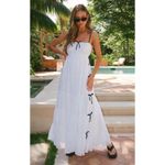 Show Me Your Mumu Harmony Maxi Dress White Voile with Black Bows XS NWT Photo 0