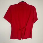 Sag Harbor Red Vintage Tie Back Short Sleeve Button Up Blouse Sz Medium Photo 5