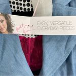 NWT NY&C x Eva Mendes Lyocell Blazer Size XS Blue Notched Lapel‎ Lips Dot Lining Photo 5