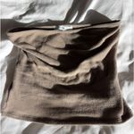 CSB Crop Shop Boutique Terry Longline Bandeau Skirt Set Brown Photo 2