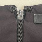 Cynthia Steffe Women’s  V-Neck Lace With Leather Trim Black Dress Size 12 Photo 2