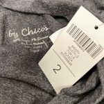 Chico's  Turtle Neck Gray Size 2 Long Sleeve Blouse Dark Academia Cozy City Chic Photo 4
