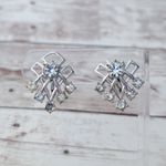 Vintage Screw On Earrings Silver Tone Photo 0