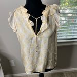 Intermix ‎ MARIBELLE Paisley silk tank yellow floral small Photo 3