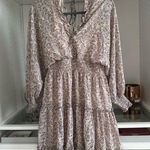 She & Sky She Sky Ready to Mingle Floral Smocked Long Sleeve Ruffle Dress with Tie Back Photo 0