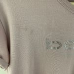 Bebe Y2K Light Baby Pink Rhinestone Embellished Logo Graphic Short Sleeve Tee Photo 5