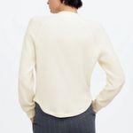 Madewell NWT Waffle-Knit Long-Sleeve Crewneck Tee in Winter White - Size XS Photo 1
