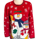 Designer Originals Studio Christmas Holiday Ugly Sweater Women Sz Small Snowman Photo 0