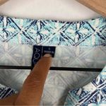 AQUA Et Sol Swim Cover-up Tunic Dress UPF 50 Short Sleeve Blue White Printed S Photo 2