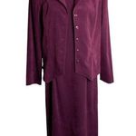 Sag Harbor Vintage 90s Suit Dress 12 Purple Sleeveless Zip Button Up Jacket Photo 0