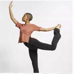 Nike Womens Studio Dri-Fit Short Sleeve Yoga Studio Wrap in Dusty Peach - M Photo 4