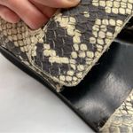 Vince  Cream & Black Crocodile Print Leather Sandals Womens 7 Beachy Casual Flats Photo 2