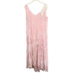 Vintage Crushed Velvet Baby Pink Maxi Dress Size 12 Photo 6
