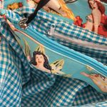 Beach bag with 40 cover girls swimsuit covers little coin purse attached Blue Photo 5