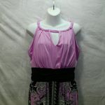 Just Love Sleeveless Halter Dress   Purple Paisley Matte Jersey  Dress Size 1X Photo 1