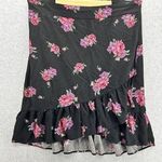 Torrid  Women's Pull On Skirt Black Floral Pleated Plus Size 3X Faux Wrap Photo 0