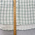 Athleta Lou & Grey Button Down Shirt‎ Gauze Plaid Long Sleeve Relaxed Fit Top Size Large Photo 5