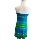 Apt. 9  Womens Dress Size M Blue Tie Dye Strapless Flowy Colorful Modern A Line Photo 2