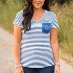 Columbia  pfg striped v neck t shirt Photo 0