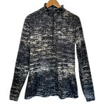 Nike  Dri-FIT Half Zip Pullover Top Gray Black‎ Abstract Athletic Activewear Med Photo 0