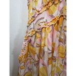 MOON ORCHARD Floral Maxi Dress Medium Boho Lagenlook Cottagecore Romantic Hippie Orange Photo 3