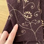 Vintage 100% Wool Tinu Cardigan Sweater Jacket Brown Embroidered Grandma Cottage Size M Photo 8