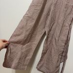 NEW House of Harlow 1960 Linen Gingham Jumpsuit Size Small NWT Tan Photo 5