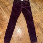 CAbi burgundy ankle skinny corduroy colorful size 4 jeans Photo 1