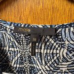 Maje  Rayemik Printed Midi Dress 3/4 Sleeves V-Neck Pullover Geometric Blue EU 38 Photo 7