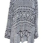 One World  Black and White Knit Top Size XL Aztec Knit Top Photo 0
