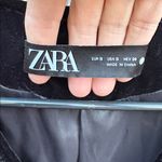 ZARA EUC Velvet Ruffle Neckline Belted Front Closure Top / Jacket Black Small Photo 5