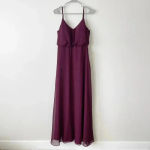 Birdy Grey  Gwennie Bridesmaid Dress in Chiffon Cabernet Size Large NWT Photo 5