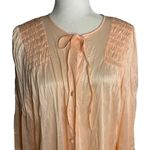 Vintage Gossard Nylon Nightgown Robe L Peach Buttons Bell Sleeves Union Made Size L Photo 1