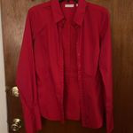 Red Long Sleeve Shirt by NY & Company Size M Photo 1