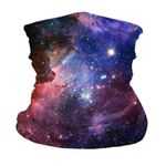 New in Package Unisex Galaxy Space Neck Gaiter Mask Buff Headband Purple Photo 0