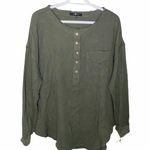 7 For All Mankind crinkle cotton henley top sz XS Photo 0